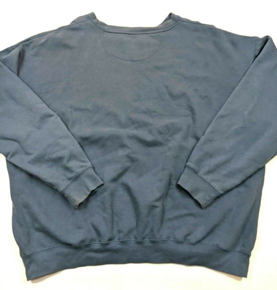 Vintage 90s American Outdoors Trophy Fishing Wilderness Crewneck Sweatsirt Blue - Picture 5 of 5